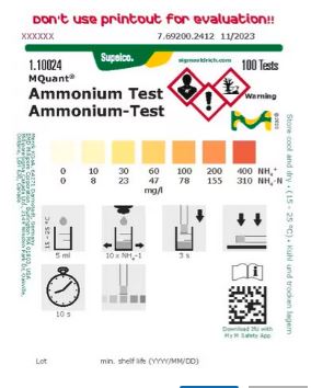 AMONIO MERCKOQUANT 10-400 PPM (100)