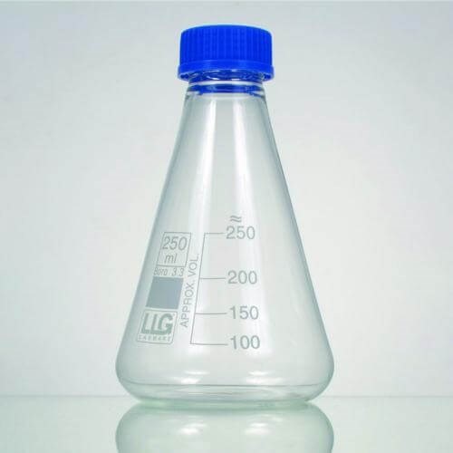 MATRAZ ERLENMEYER 500 ML C/TAPON ROSCA GL32 (2)