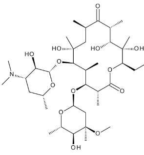 ERITROMICINA (MEZCLA DE A,B,C) (100 MG)