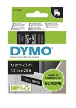 CINTA DYMO D1 WHITE/BLACK 12 MM X 7 M