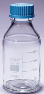 FRASCO ISO 50 ML PYREX TAPON AZUL (10)