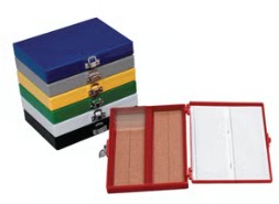 CAJA PARA 50 PORTAOBJETOS 76X26 ROJO