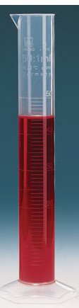 Measuring cylinders with moulded graduation