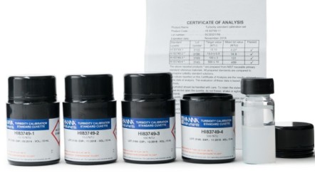 KIT DE PATRONES CALIBRACIÓN  0.1, 15, 100 Y 500NTU