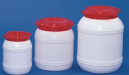 BIDON 15 L HDPE BLANCO B/ANCHA C/ TAPA ROJA