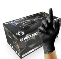 GUANTES NITRILO PRO.TECT NEGRO Diam TALLA L (1000)